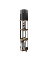 Lampadar Opviq Nora Black Natural imaginea #2 — magazin online Desire.md