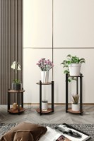 Набор подставок для цветов Hanah Home Flower Desk Round Walnut фото №3 — интернет-магазин Desire.md