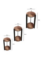 Набор подставок для цветов Hanah Home Flower Desk Round Walnut фото №5 — интернет-магазин Desire.md