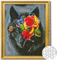 Алмазная мозаика Art Gallery Premium Flower Wolf 40x50cm (GA86356)
