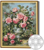 Mozaic cu diamante Art Gallery Premium Pink Roses In A Vase 40x50cm (QB205136)