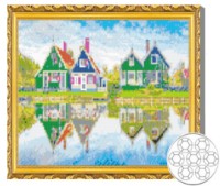 Mozaic cu diamante Art Gallery Premium Reflection Of Bright Houses 30x40cm (GB84688)