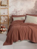 Lenjerie de pat Cotton Box Natura Vilo Tile Red