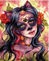 Tablou pe numere Colora Cat Girl 40x50cm (GX44376)