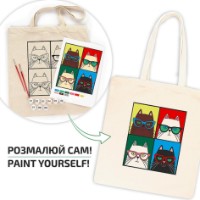Set de decorare Rosa Ecobag-Painting Cats With Glasses (N0003620) imaginea #2 — magazin online Desire.md