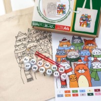 Set de decorare Rosa Ecobag-Painting Cats In Hats (N0003646) imaginea #3 — magazin online Desire.md