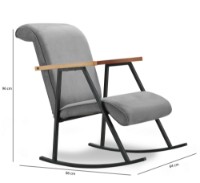 Кресло-качалка Atelier Del Sofa Yoka Grey фото №5 — интернет-магазин Desire.md