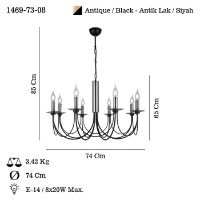 Люстра Opviq Dofa 73-08 фото №3 — интернет-магазин Desire.md