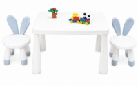 Măsuță pentru copii cu scaune 4Play AT116 Bunny White/Blue