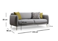 Canapea Atelier Del Sofa Sevilla 3 Seater Grey imaginea #7 — magazin online Desire.md