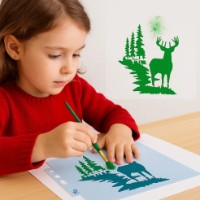 Șablon New World Deer In The Forest (S103) imaginea #2 — magazin online Desire.md