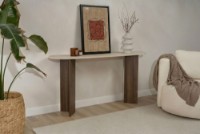 Masă consolă Hanah Home Sira Travertine/Walnut imaginea #4 — magazin online Desire.md