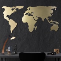 Panou decorativ Wallity World Map Silhouette Gold