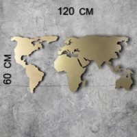 Panou decorativ Wallity World Map Silhouette Gold imaginea #3 — magazin online Desire.md