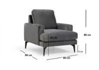 Кресло Atelier Del Sofa Papira Armchair Anthracite фото №3 — интернет-магазин Desire.md