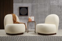 Кресло Atelier Del Sofa Tina Bouclet White фото №2 — интернет-магазин Desire.md