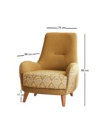 Кресло Atelier Del Sofa Aztek Yellow фото №7 — интернет-магазин Desire.md