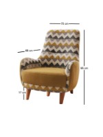 Кресло Atelier Del Sofa Zikzak Yellow фото №7 — интернет-магазин Desire.md