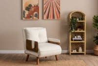 Fotoliu Atelier Del Sofa Cosmo Teddy Fabric White imaginea #2 — magazin online Desire.md