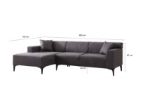 Угловой диван Atelier Del Sofa New Petra Left Anthracite фото №9 — интернет-магазин Desire.md