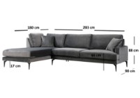 Угловой диван Atelier Del Sofa Papira Left Anthracite фото №7 — интернет-магазин Desire.md