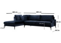Угловой диван Atelier Del Sofa Papira Left Navy Blue фото №6 — интернет-магазин Desire.md