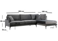 Угловой диван Atelier Del Sofa Papira Right Anthracite фото №7 — интернет-магазин Desire.md