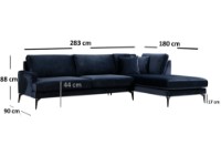 Угловой диван Atelier Del Sofa Papira Right Navy Blue фото №6 — интернет-магазин Desire.md