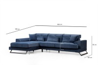 Угловой диван Atelier Del Sofa Frido Left Navy Blue фото №8 — интернет-магазин Desire.md