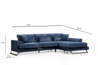 Угловой диван Atelier Del Sofa Frido Right Navy Blue фото №8 — интернет-магазин Desire.md