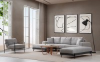 Угловой диван Atelier Del Sofa Eti Black Left Grey фото №5 — интернет-магазин Desire.md
