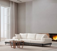 Угловой диван Atelier Del Sofa Eti Black Left White фото №2 — интернет-магазин Desire.md