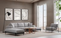 Угловой диван Atelier Del Sofa Eti Black Right Grey фото №5 — интернет-магазин Desire.md