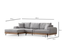 Угловой диван Atelier Del Sofa Eti Oak Left Grey фото №10 — интернет-магазин Desire.md