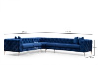 Угловой диван Atelier Del Sofa Como Left Navy Blue фото №5 — интернет-магазин Desire.md