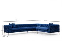Угловой диван Atelier Del Sofa Como Right Navy Blue фото №6 — интернет-магазин Desire.md