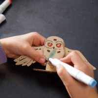 Деревянная 3D-раскраска Ugears Hedwig Owl фото №3 — интернет-магазин Desire.md