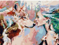 Tablou pe numere Colora Girl and Wolf 30x40cm (EX6716)