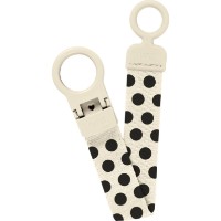 Clip de lant pentru suzeta BIBS Polka Dot Ivory/Black (950134216)