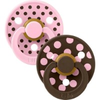 Пустышка BIBS Studio Colour Latex 0m+ 2pcs Polka Dot Baby Pink/Mocha (11034102)