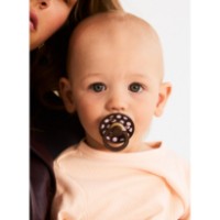 Пустышка BIBS Studio Colour Latex 6m+ 2pcs Polka Dot Baby Pink/Mocha (12034102) фото №2 — интернет-магазин Desire.md