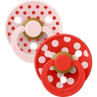 Suzeta BIBS Studio Colour Latex 6m+ 2pcs Polka Dot Blossom/Candy Apple (12034103)