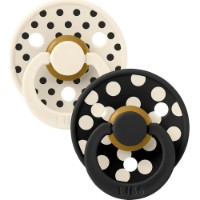 Suzeta BIBS Studio Colour Latex 6m+ 2pcs Polka Dot Ivory/Black (12034101)