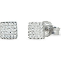 Серьги из белого золота с бриллиантами Artlinea 0,9g