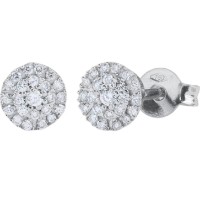 Серьги из белого золота с бриллиантами Artlinea 1,1g