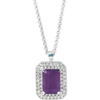 Colier din aur alb cu ametist si diamante Artlinea CD454  s.42 2,2g