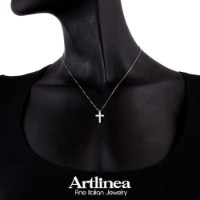 Colier din aur alb cu diamante Artlinea F_773 s.45 2,2g imaginea #2 — magazin online Desire.md