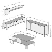 Set de mobilier pentru living Hanah Home Sumer 2 imaginea #5 — magazin online Desire.md