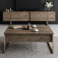 Комплект мебели для гостиной Hanah Home Luxe Walnut Gold фото №2 — интернет-магазин Desire.md