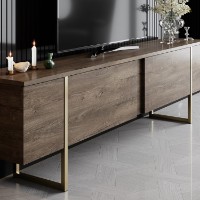Комплект мебели для гостиной Hanah Home Luxe Walnut Gold фото №6 — интернет-магазин Desire.md